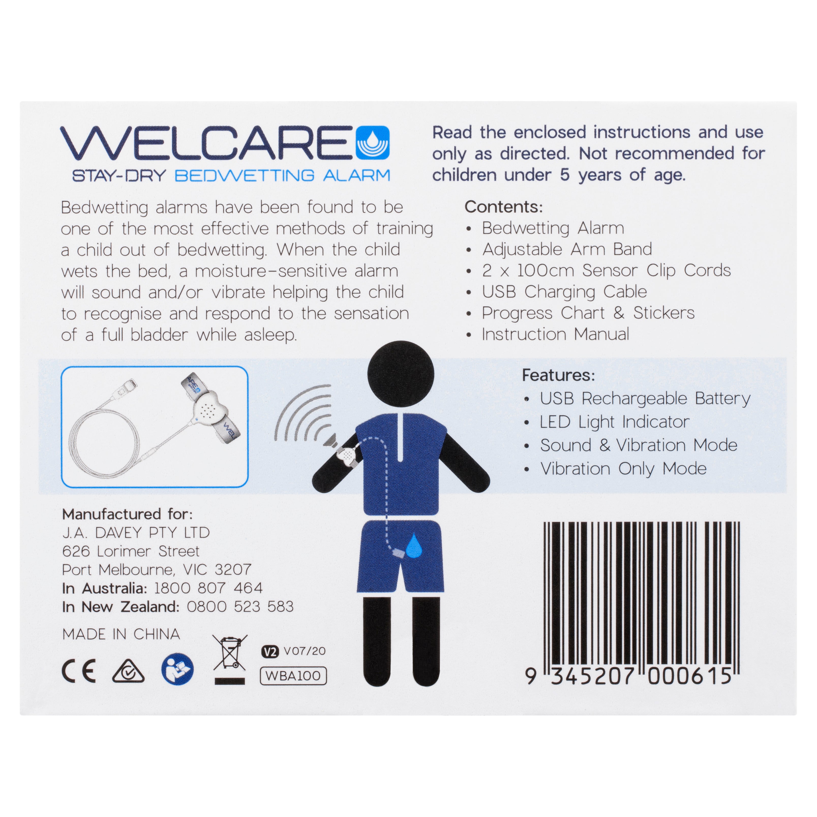 Welcare Stay Dry Bedwetting Alarm