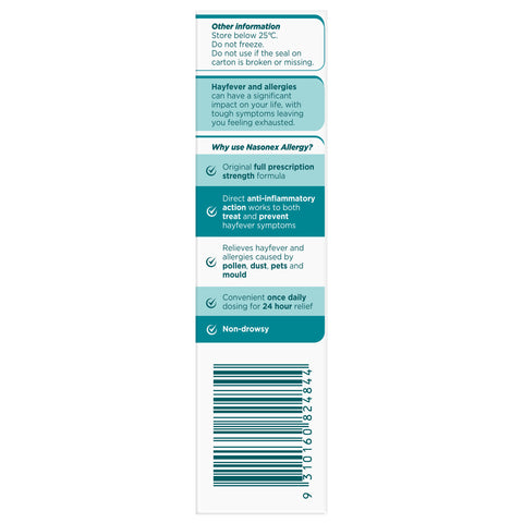 Nasonex Allergy Non-Drowsy 24 Hour Nasal Spray 140 sprays