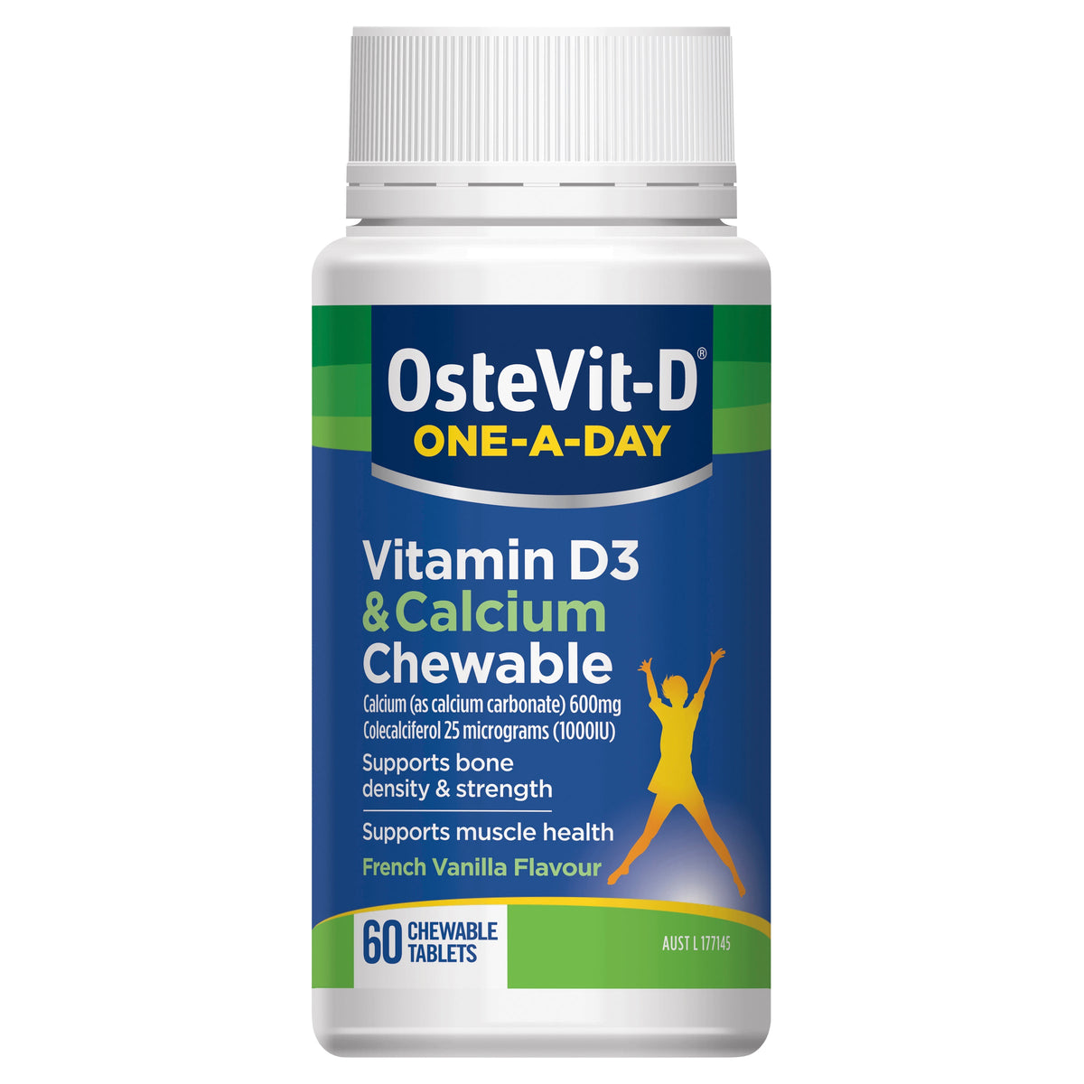 OsteVit-D One-A-Day Vitamin D3 & Calcium Chewable Tablets 60