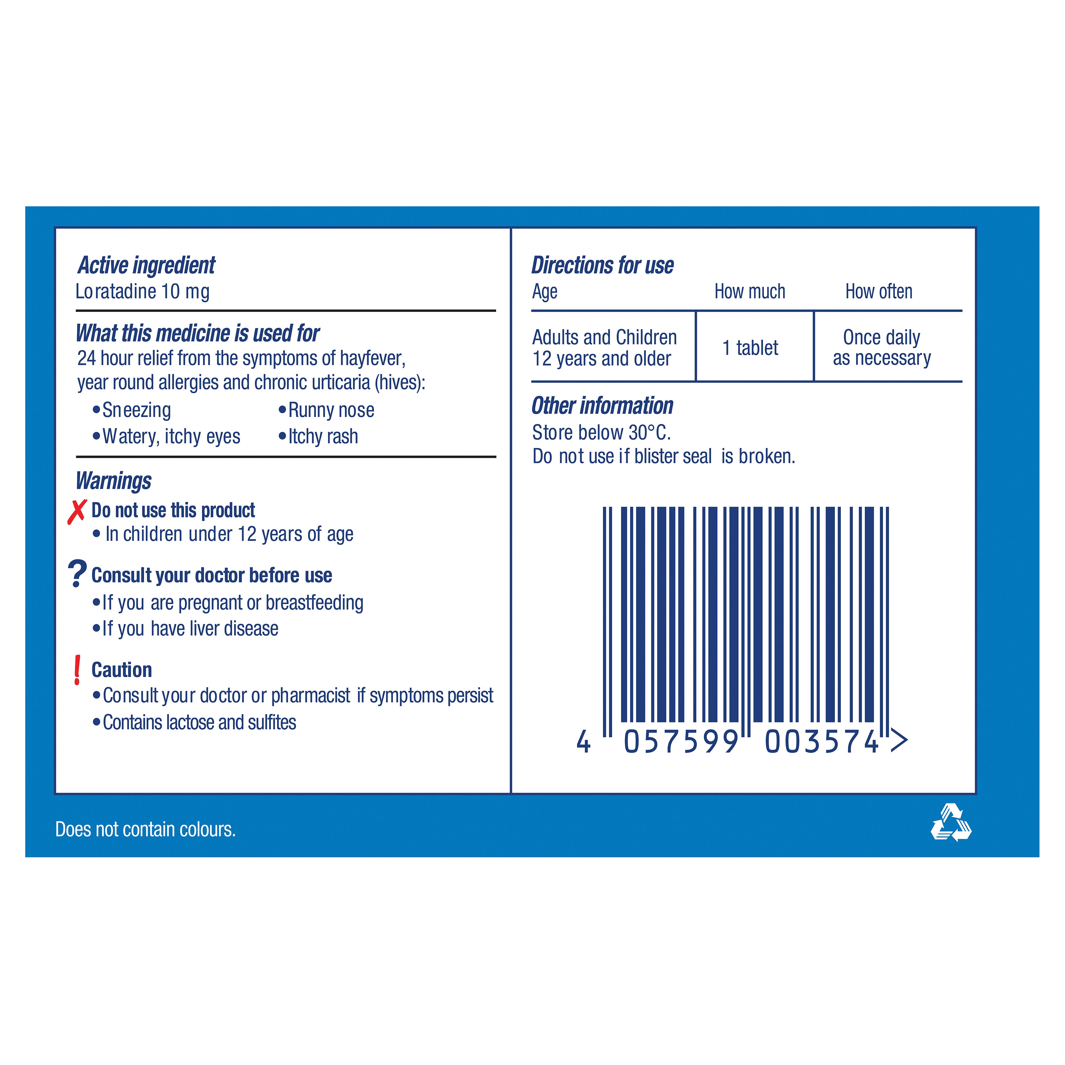 Claratyne Tab 10mg 30