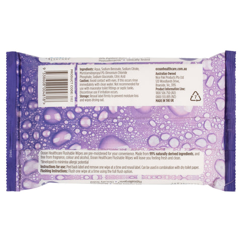 Ocean HCare Flushable Wipes 40