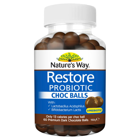 Nature's Way Restore Probiotic 60 Chocolate Balls