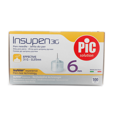 Insupen Pen Insulin Needle 31g 6mm 100PK