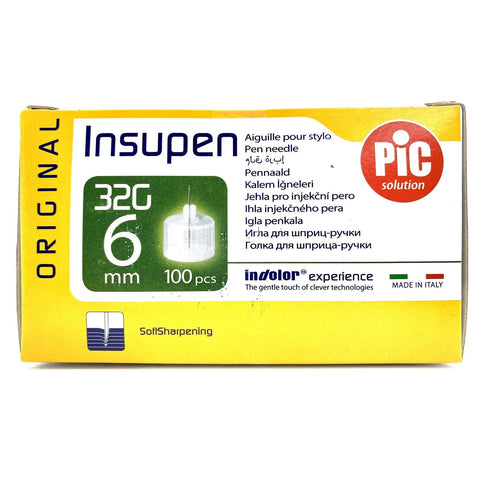Insupen Pen Insulin Needle 32g 6mm 100PK