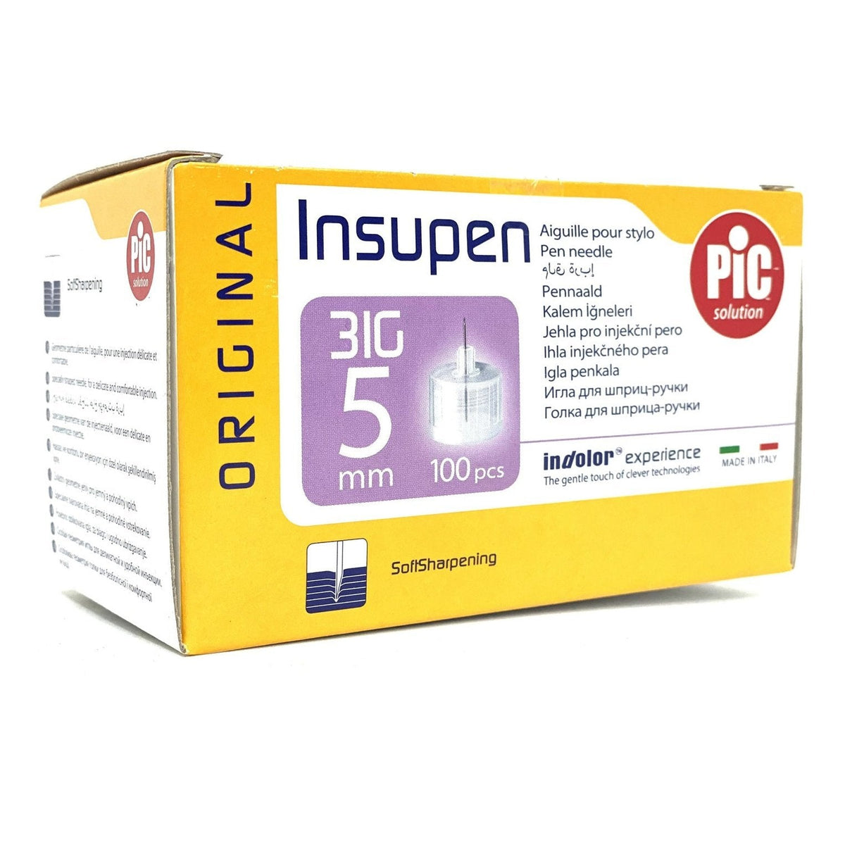 Insupen Pen Insulin Needle 31g 0.25mm 5mm 100 Pack