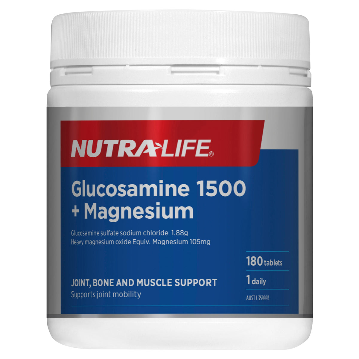 Nutra Life Glucosamine 1500 & Magnesium 180 Tablets