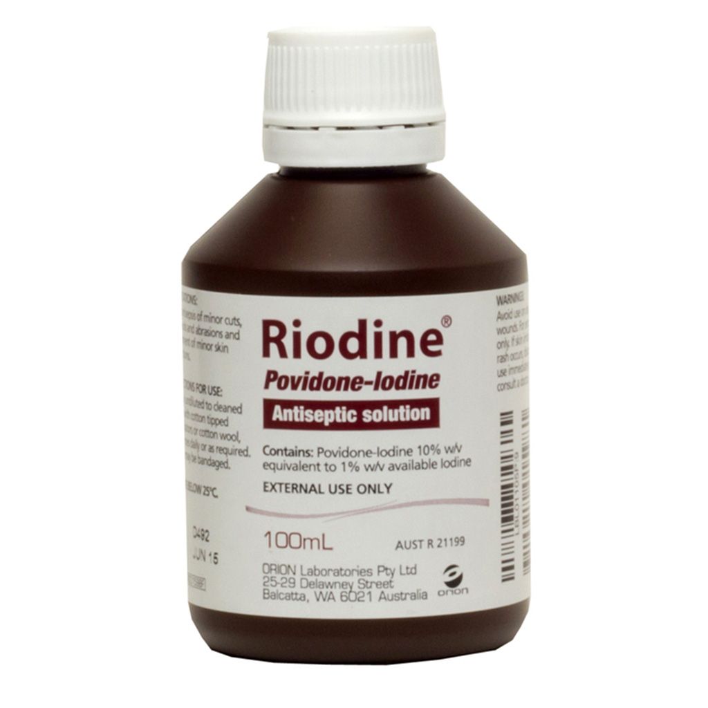 RIODINE POVIDONE IODINE ANTISEPTIC SOLUTION 100ml