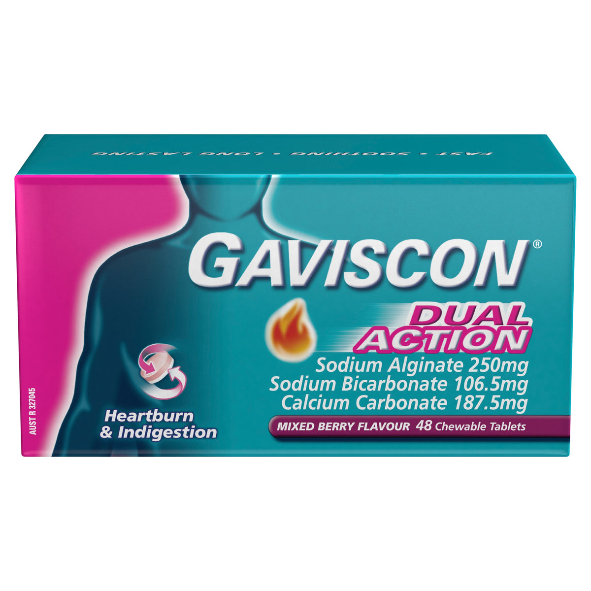 Gaviscon Dual Action Mixed Berry 48 Tablets