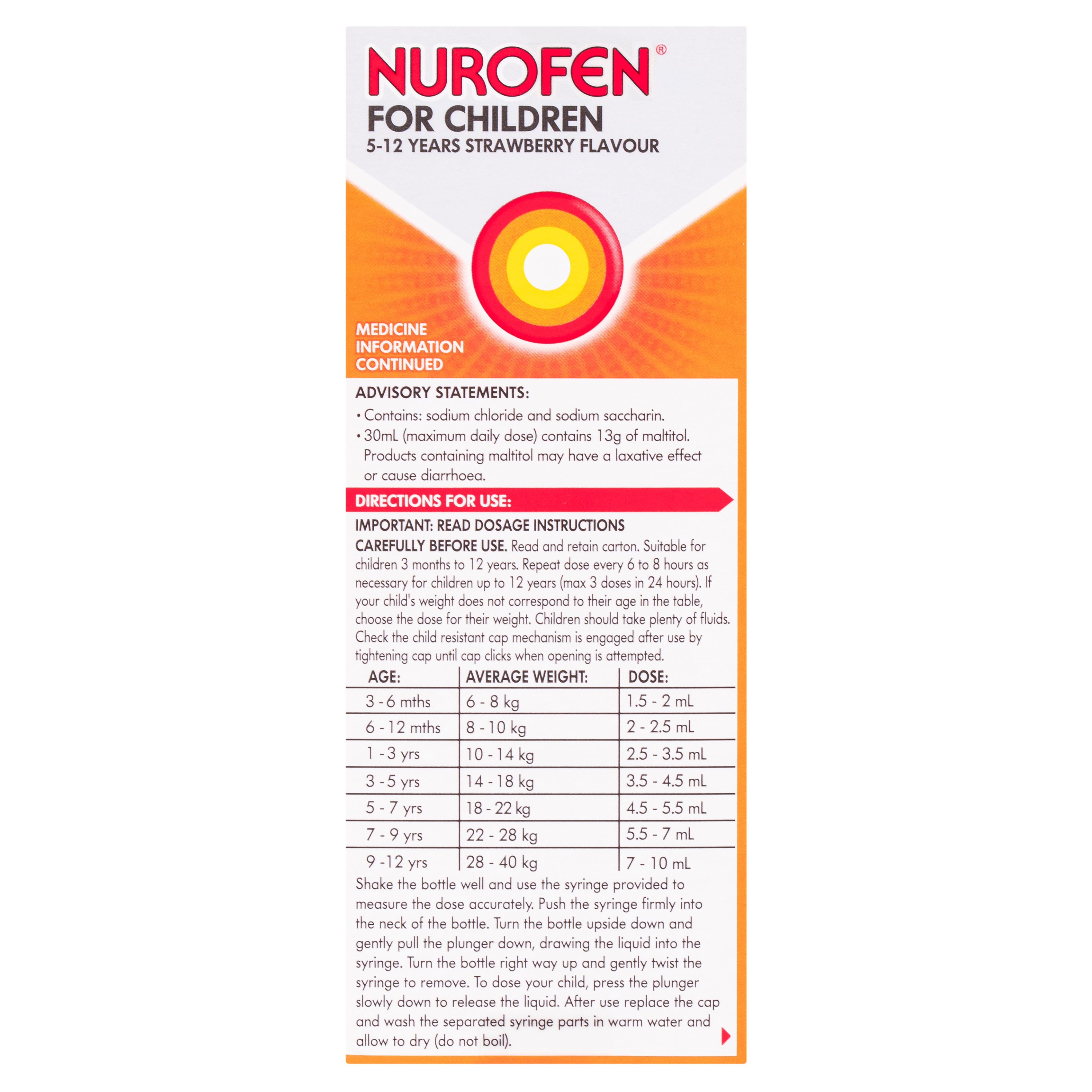 Nurofen Chld 5-12 Strawb 200ml