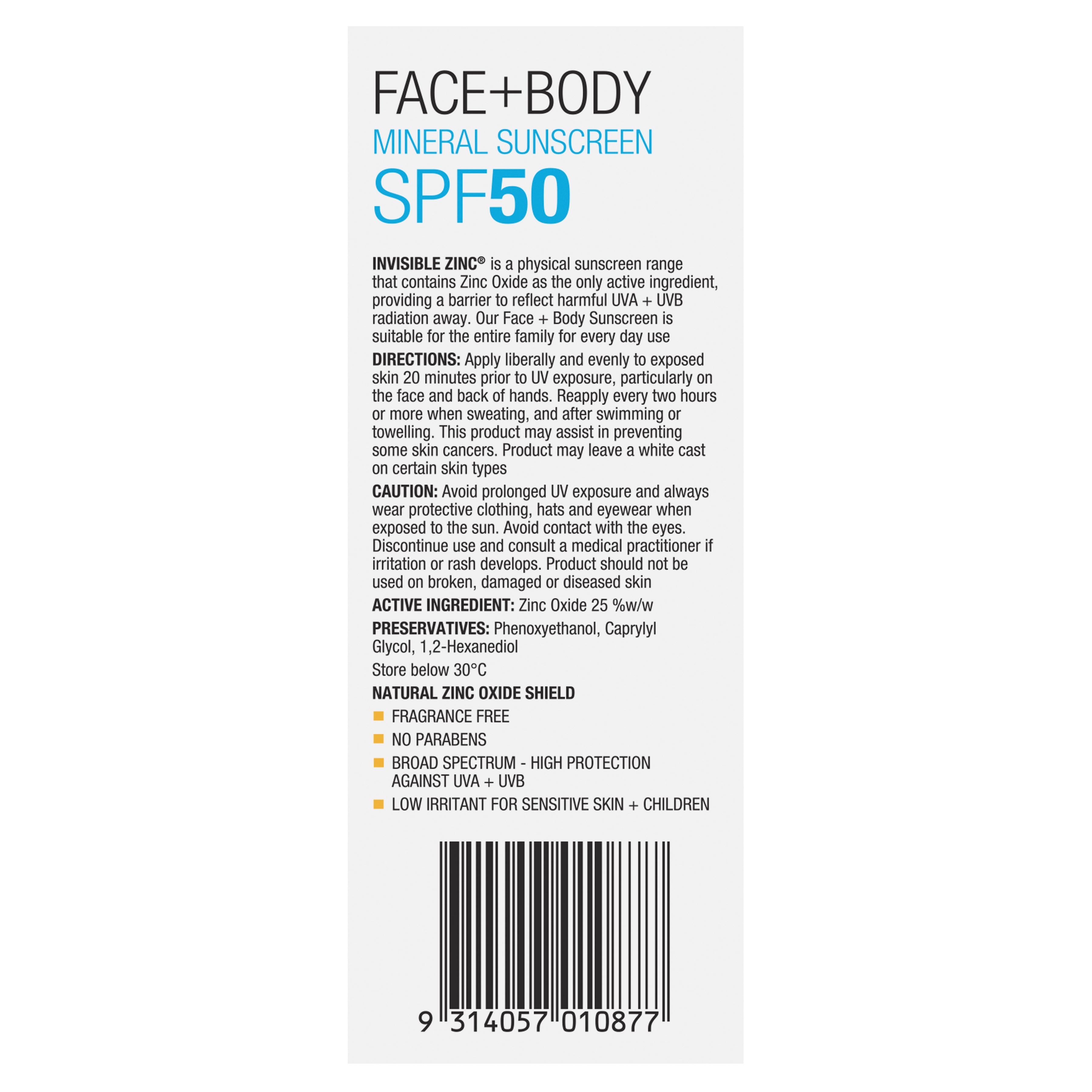 I/Zinc Face & Body SPF50 75g