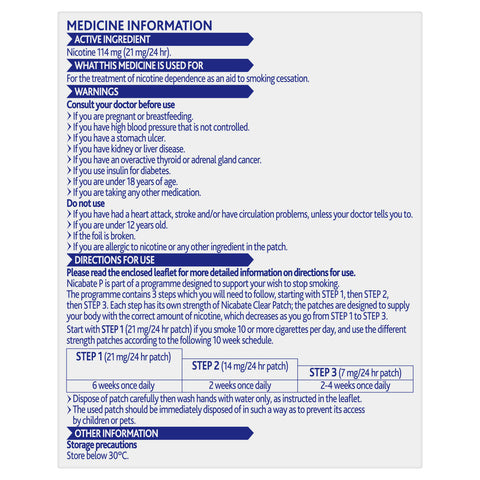 Nicabate P 21mg Patch 28