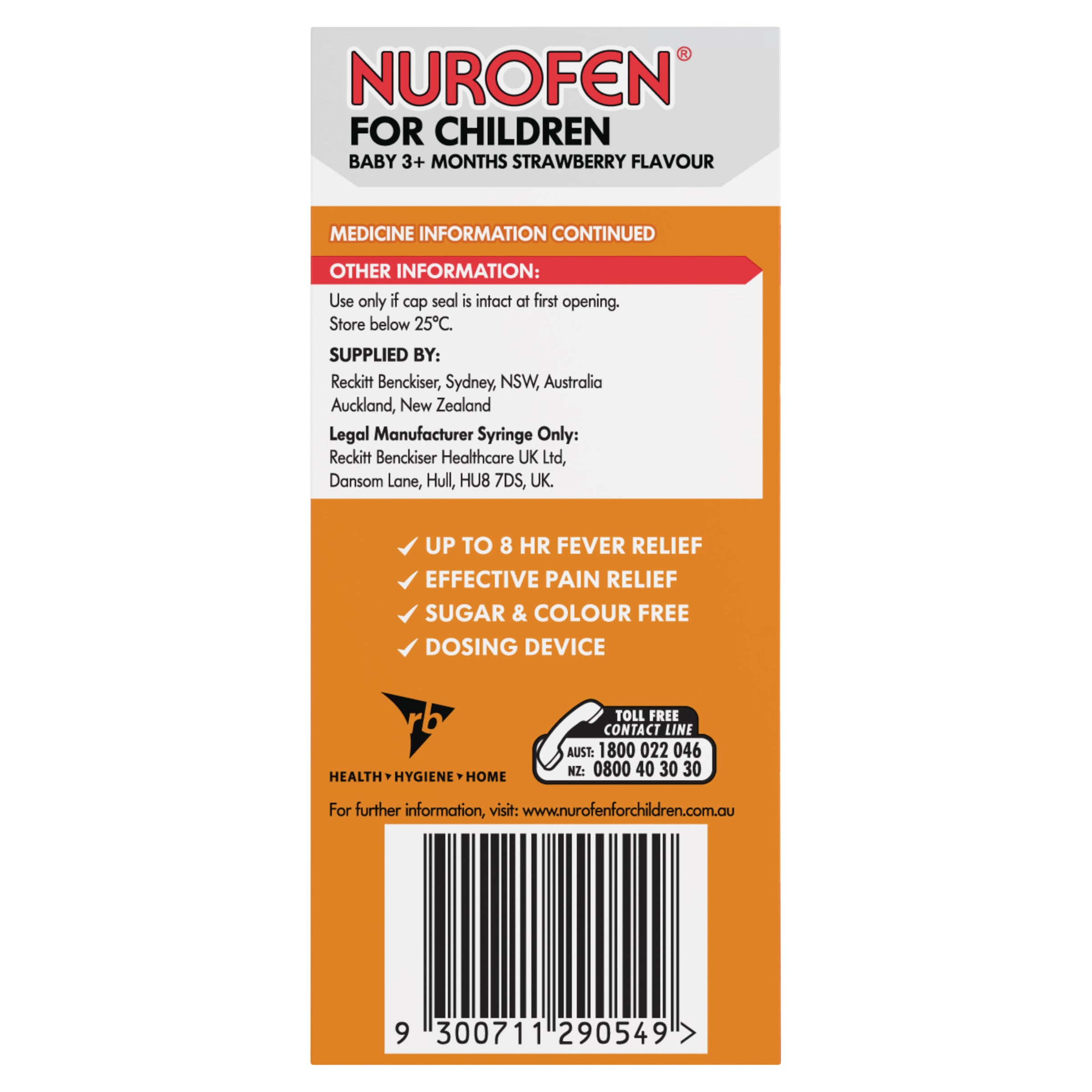 Nurofen Chld 3Mths+ 4% Strawb 50ml