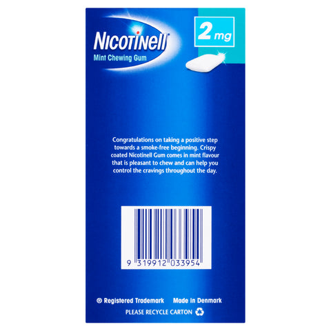 Nicotinell Stop Smoking Mint Gum Regular Strength 2mg 96 Pack