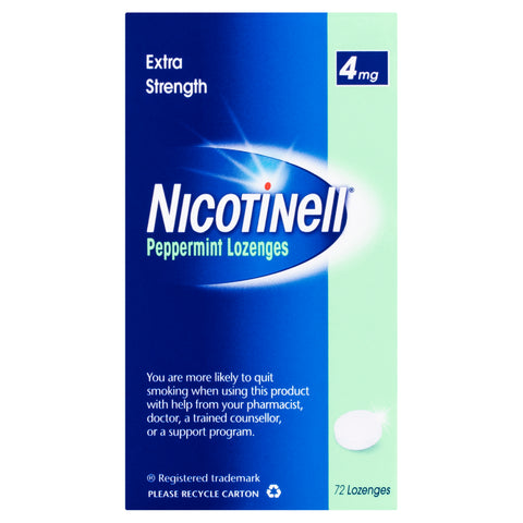 Nicotinell Stop Smoking Peppermint Lozenge Extra Strength 4mg 72 Pack