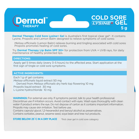 Dermal Thrpy Lysine ColdSore Gel 5g