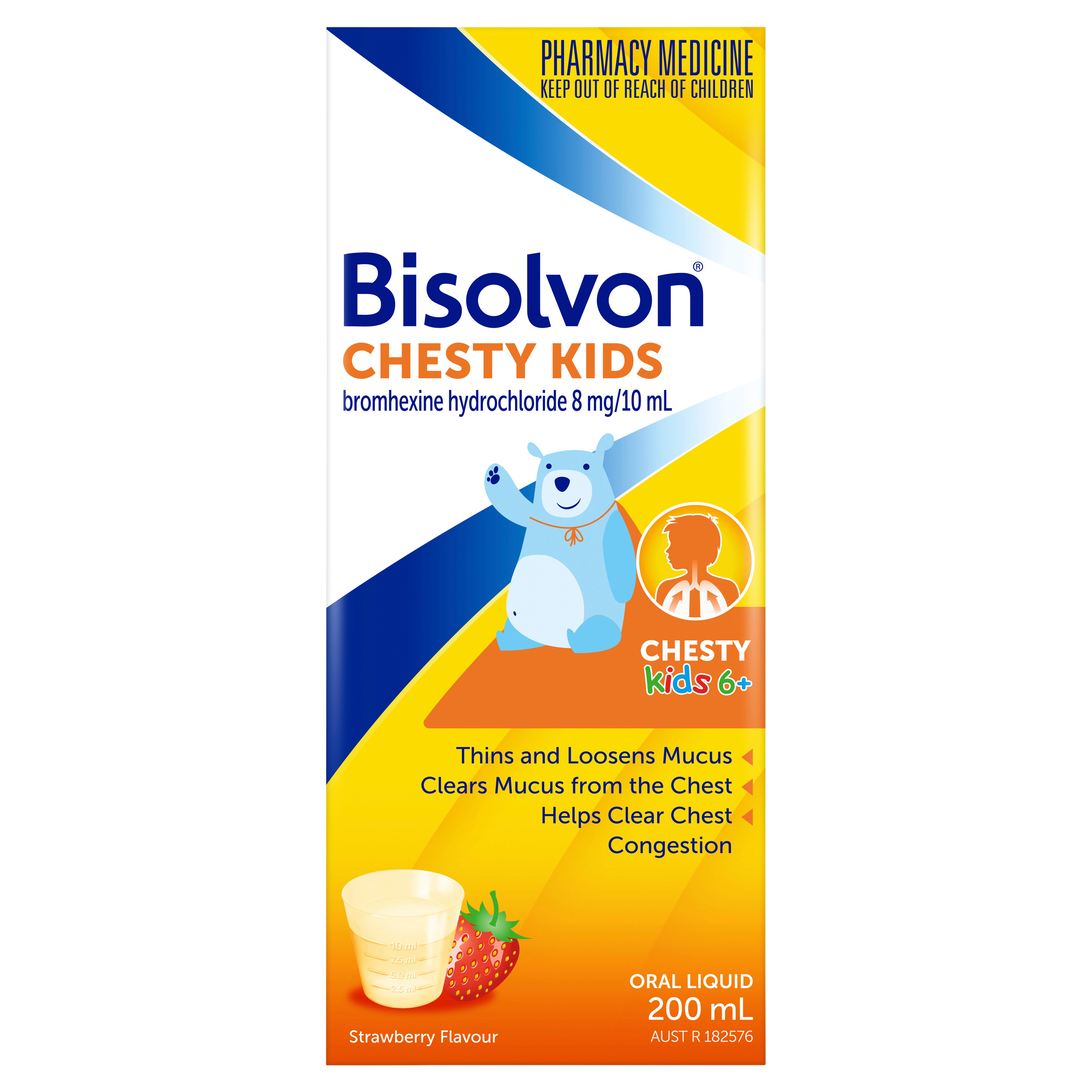 Bisolvon Chesty Kids Liq Strawb 200