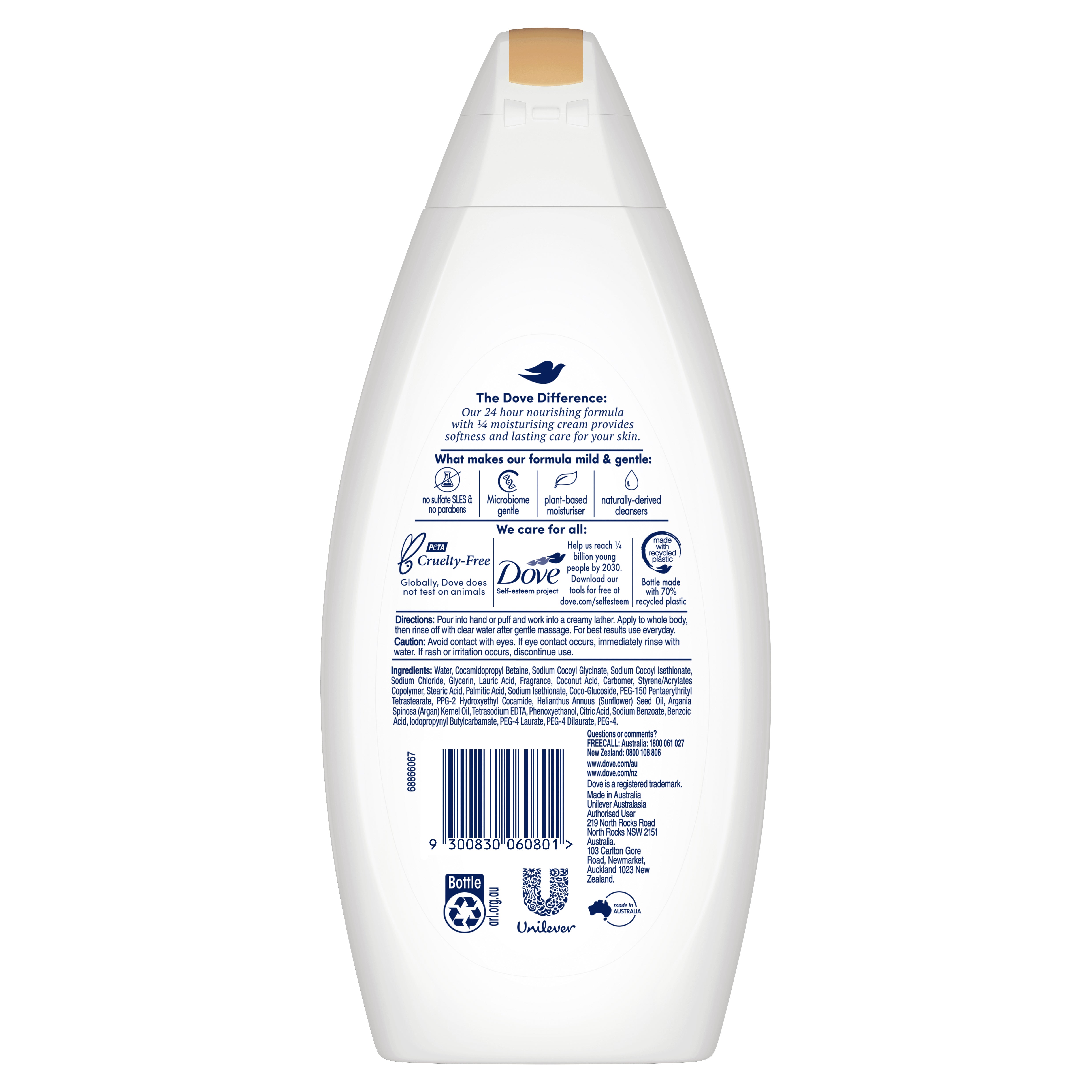 Dove BWash Nourish Care Argan 500ml