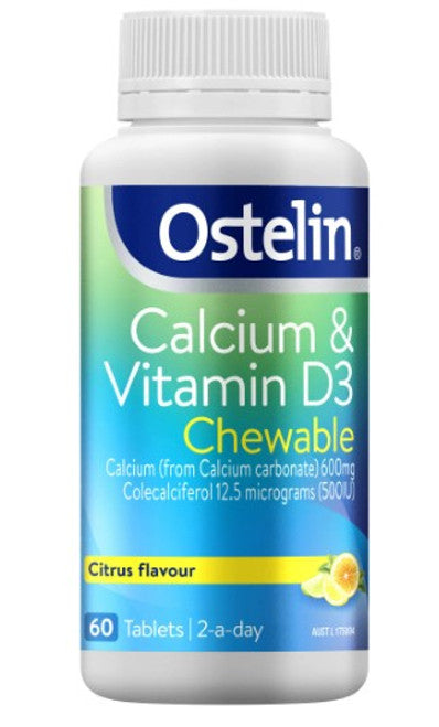 Ostelin Vitamin D & Calcium 60 Chewable Tablets