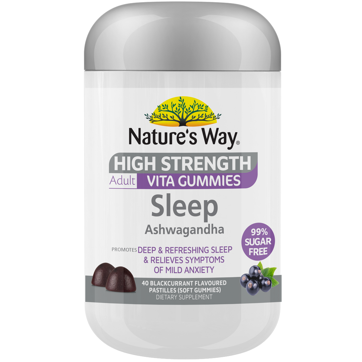 Natures Way Advantage Sugar Free Sleep Ashwagandha 40 Gummies