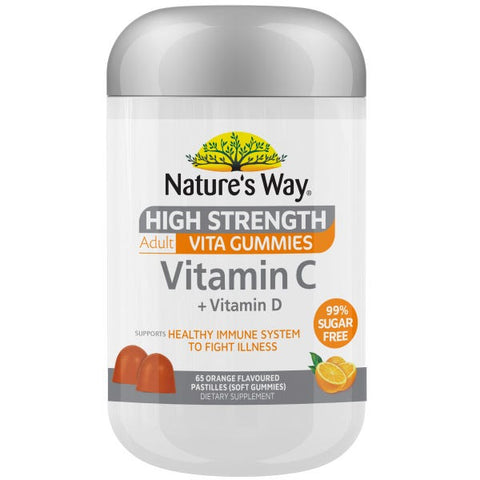 Nature's Way High Strength Adult Vita Gummies Vitamin C + Vitamin D 65PK