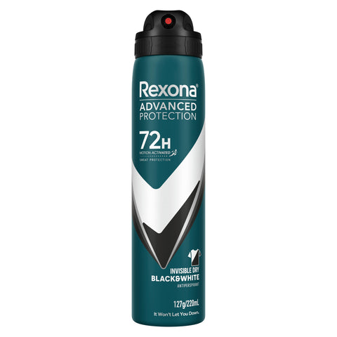 Rexona for Men Antiperspirant Advanced Invisible Black + White 220ml