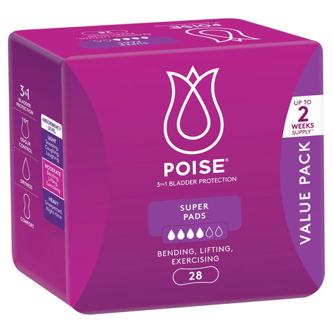 Poise Pads For Bladder Leaks SUPER 28 Pack