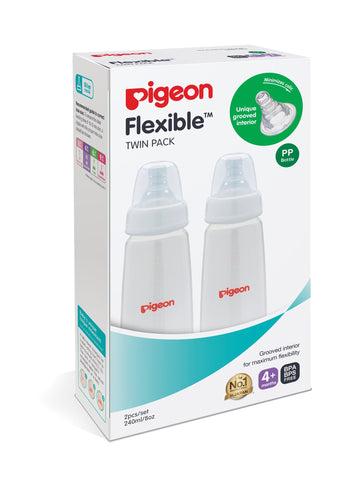 Pigeon Slim Neck PP Baby Feeding Bottle 2 x 240mL