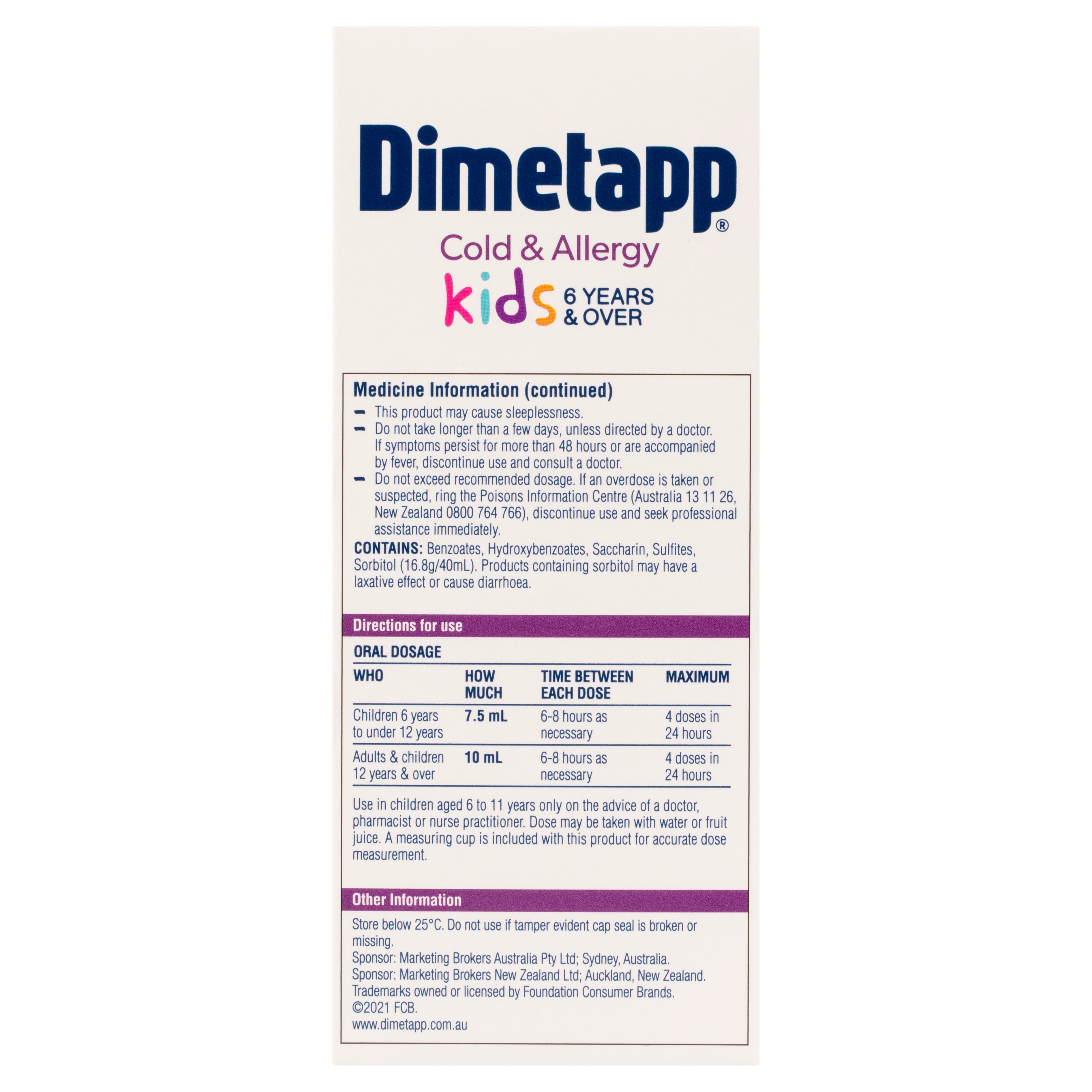 Dimetapp Kids C&A 6yrs+ Grp 200ml