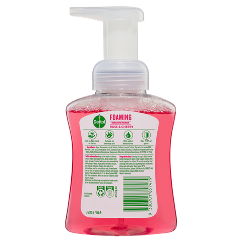 Dettol Foam HWash RoseChry Pmp250ml