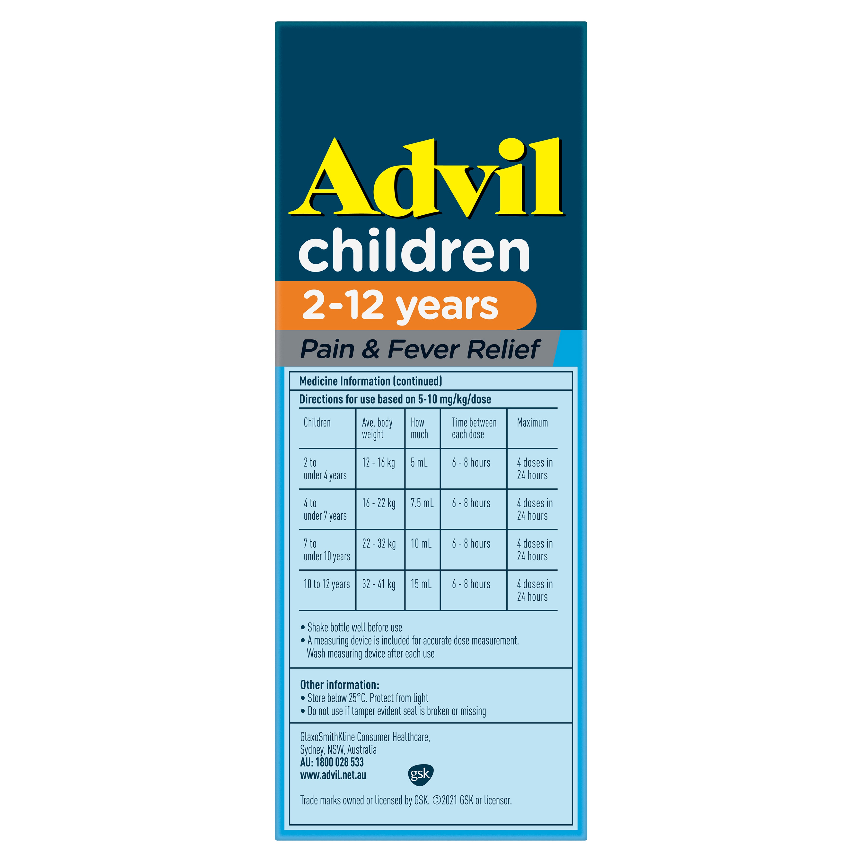 Advil P/Fvr Susp 200ml