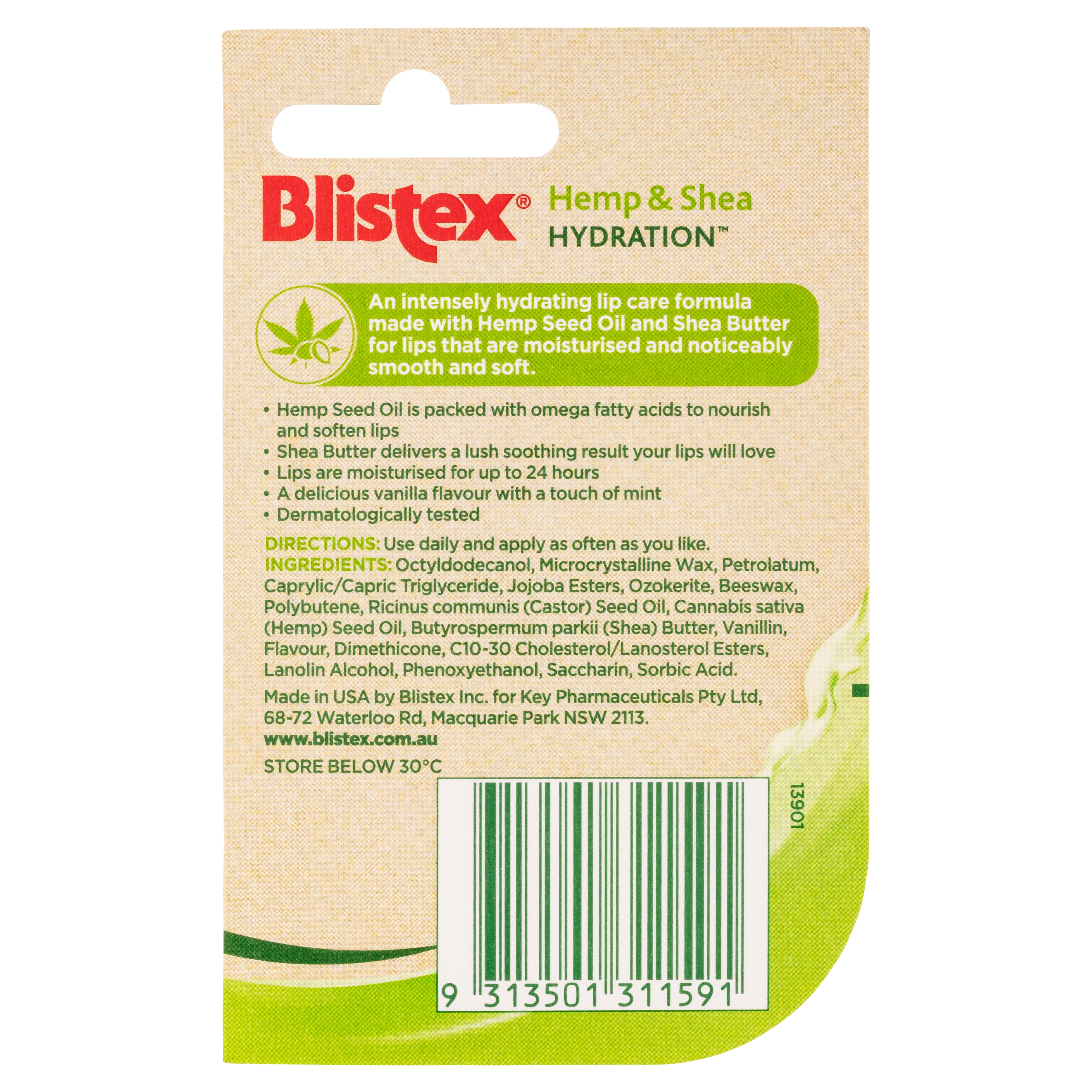 Blistex Hemp & Shea Hyd 4.25g