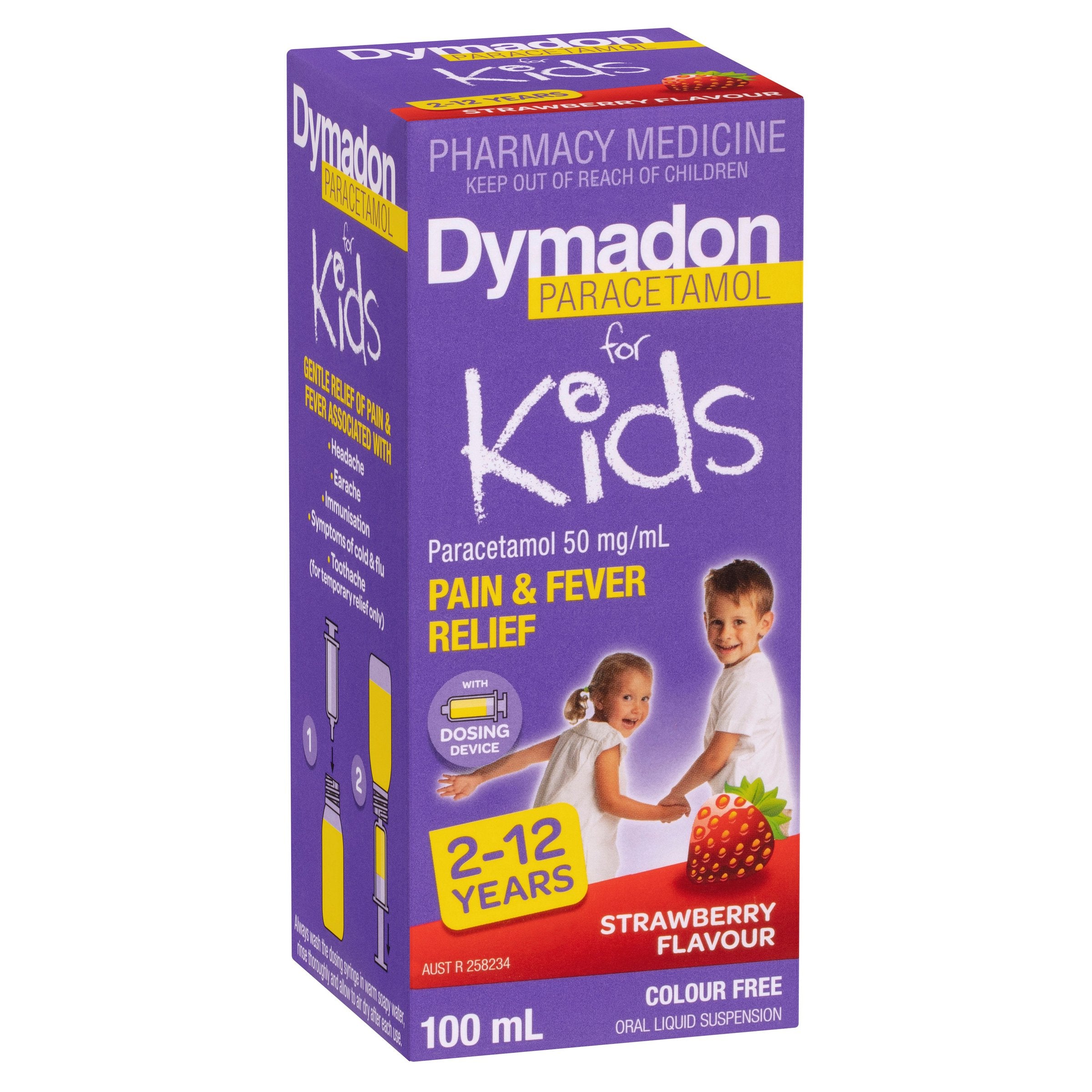 Dymadon Paracet 2-12yrs Strawb100ml