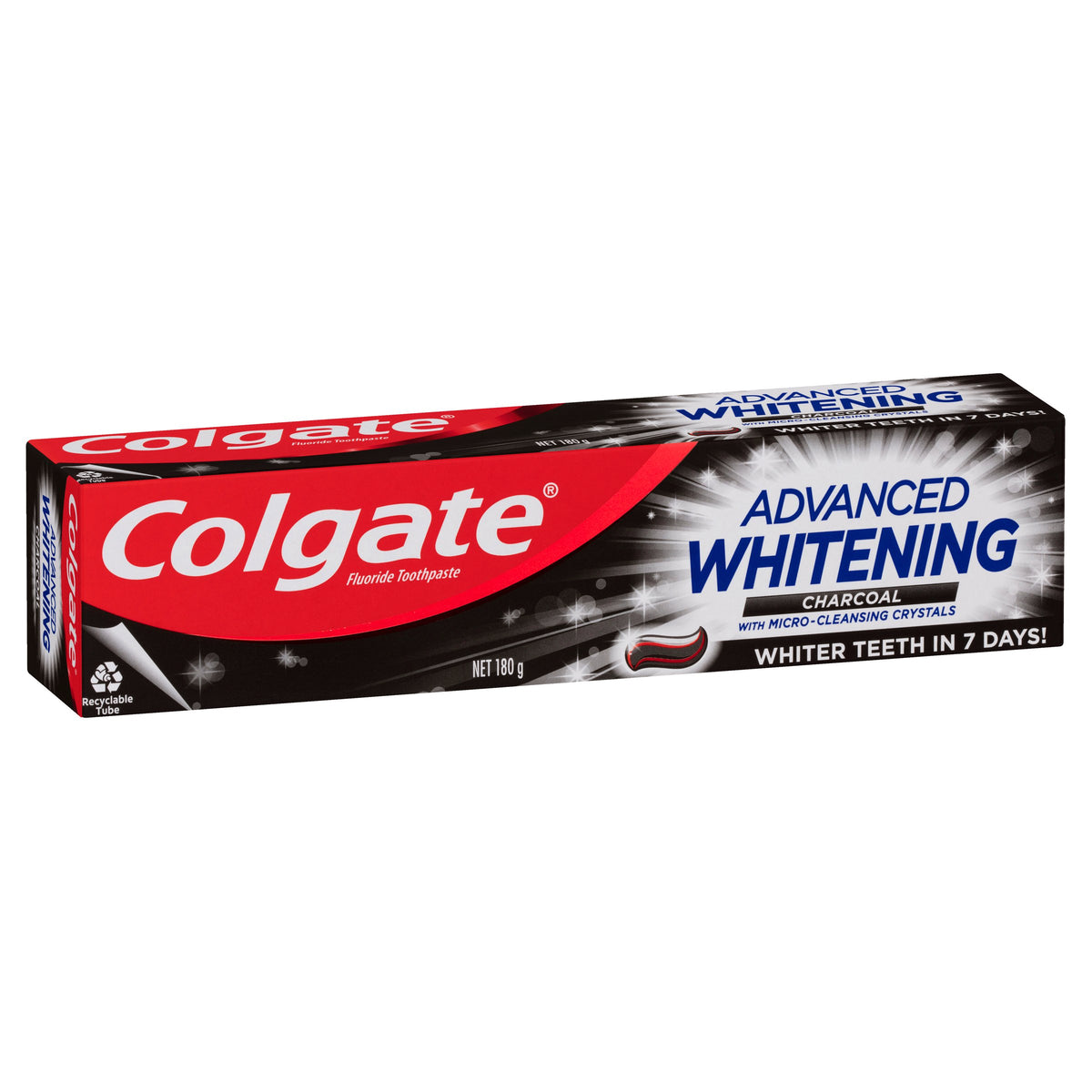 Colgate Advanced Whitening Charcoal Toothpaste, 180g, with Micro-Cleansing Crystals