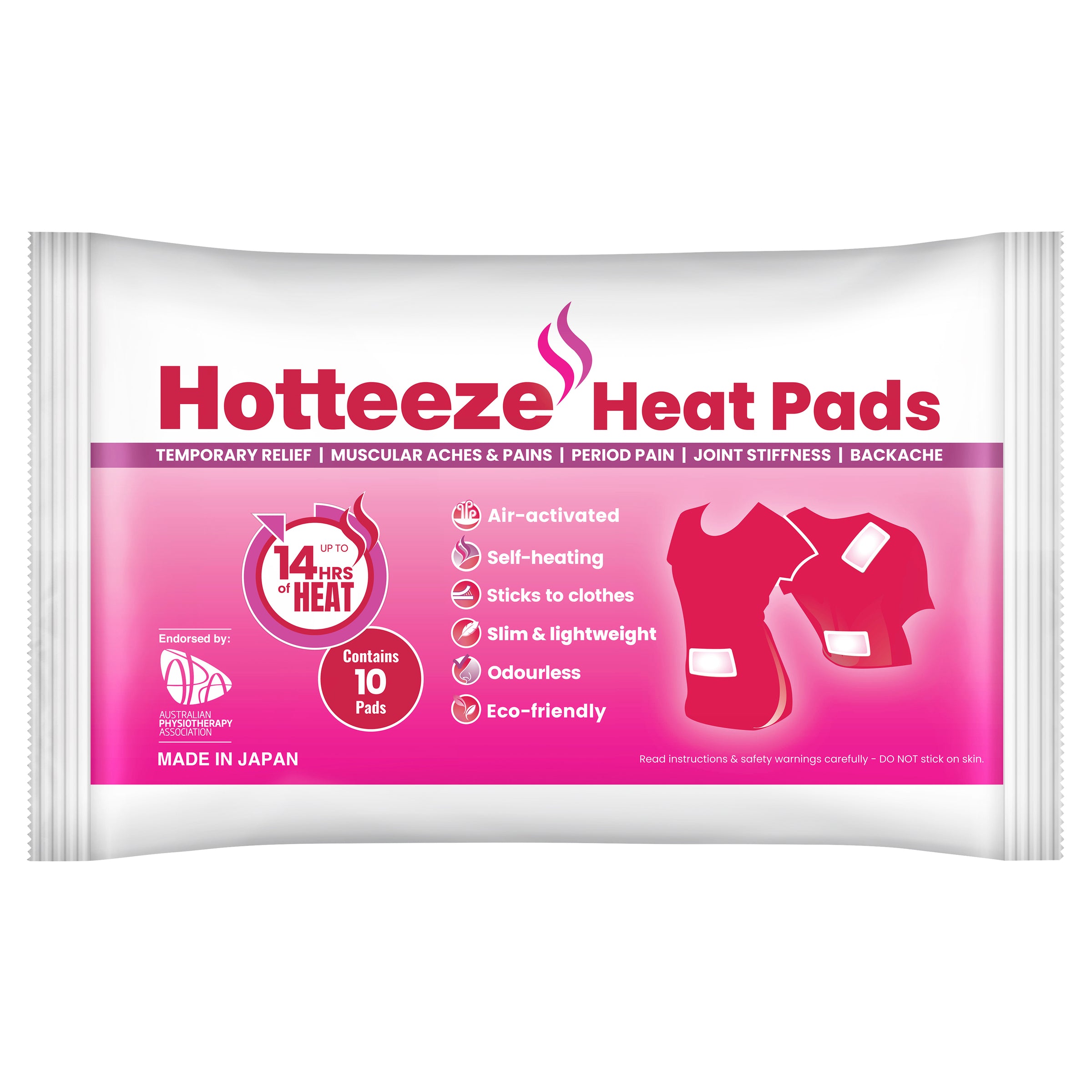 Hotteeze Lge Heat Pads 10Pk