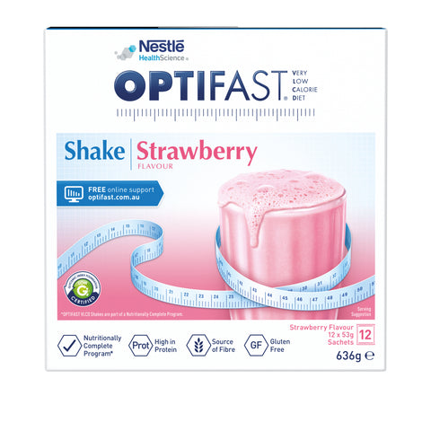 OPTIFAST VLCD Shake Strawberry Flavour 12 Pack 636g