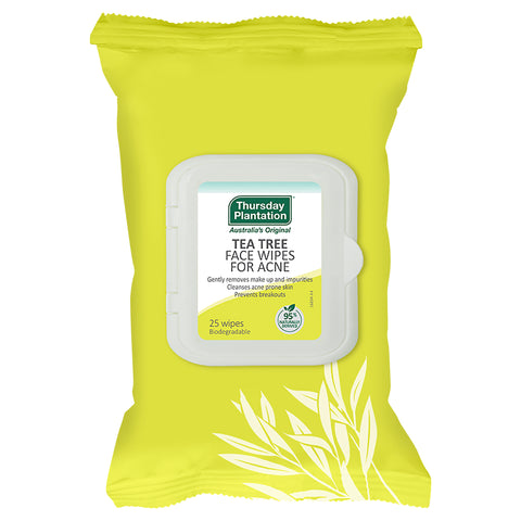 Thursday Plantation Tea Tree Face Wipes for Acne 25 Pack