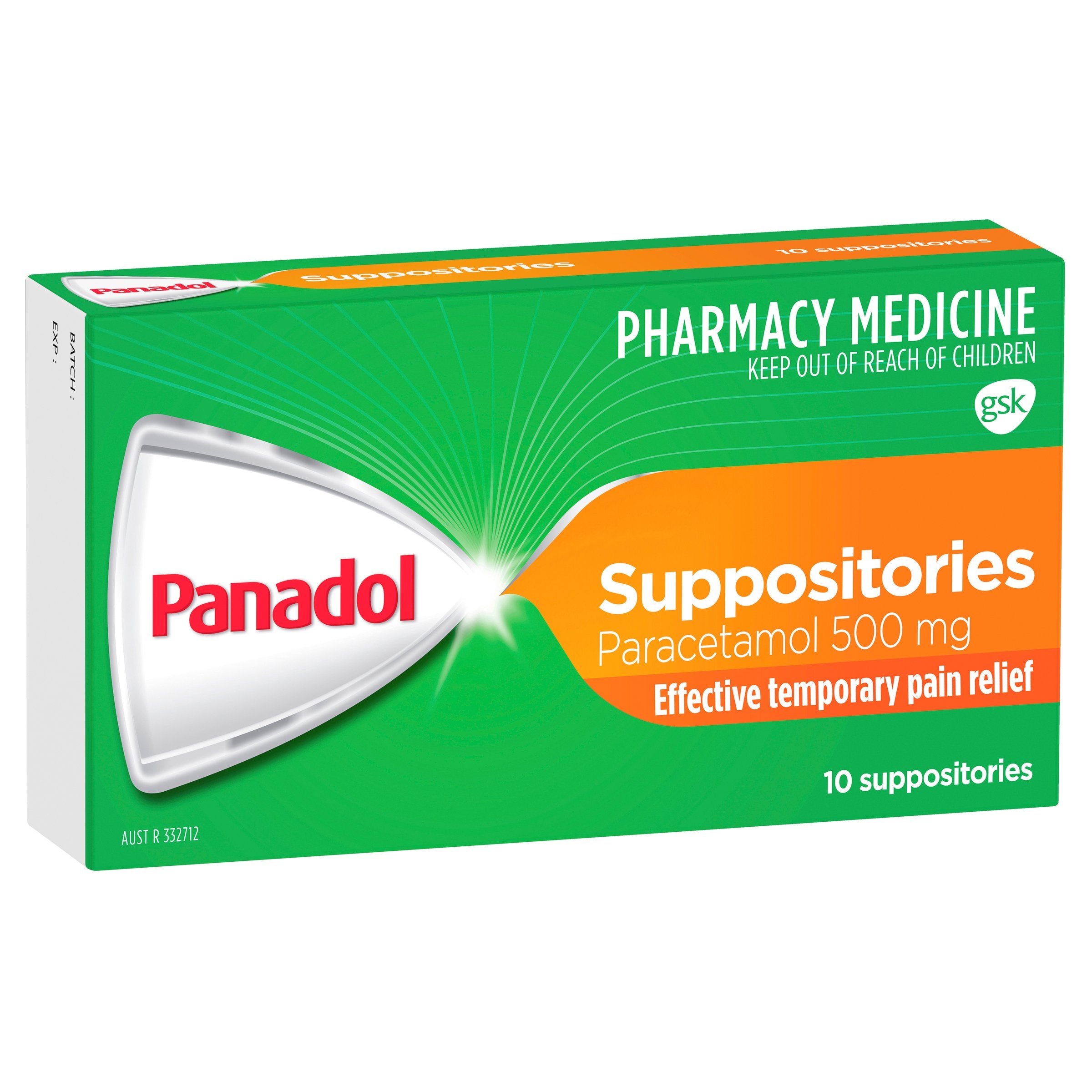 Panadol Suppos 500mg Blst 10