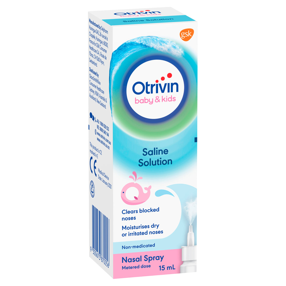 Otrivin Baby & Kids Nasal Spray for cleansing nasal cavities, 15mL