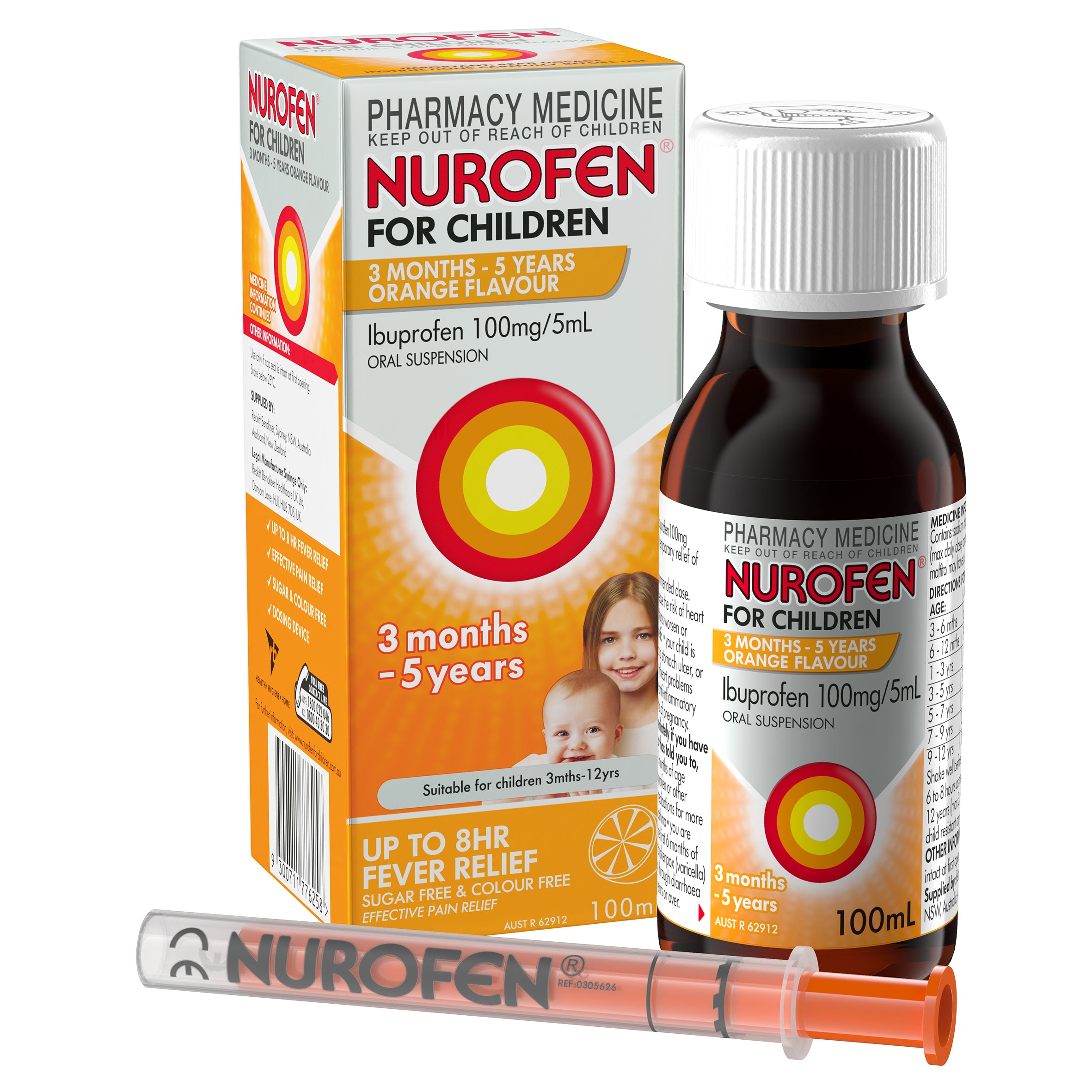 Nurofen Chld 3Mnths-5Yrs Orng 100ml