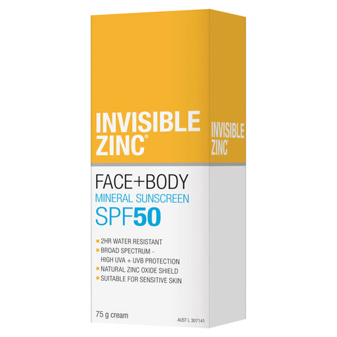 Invisible Zinc Face + Body Mineral Sunscreen SPF 50 75g