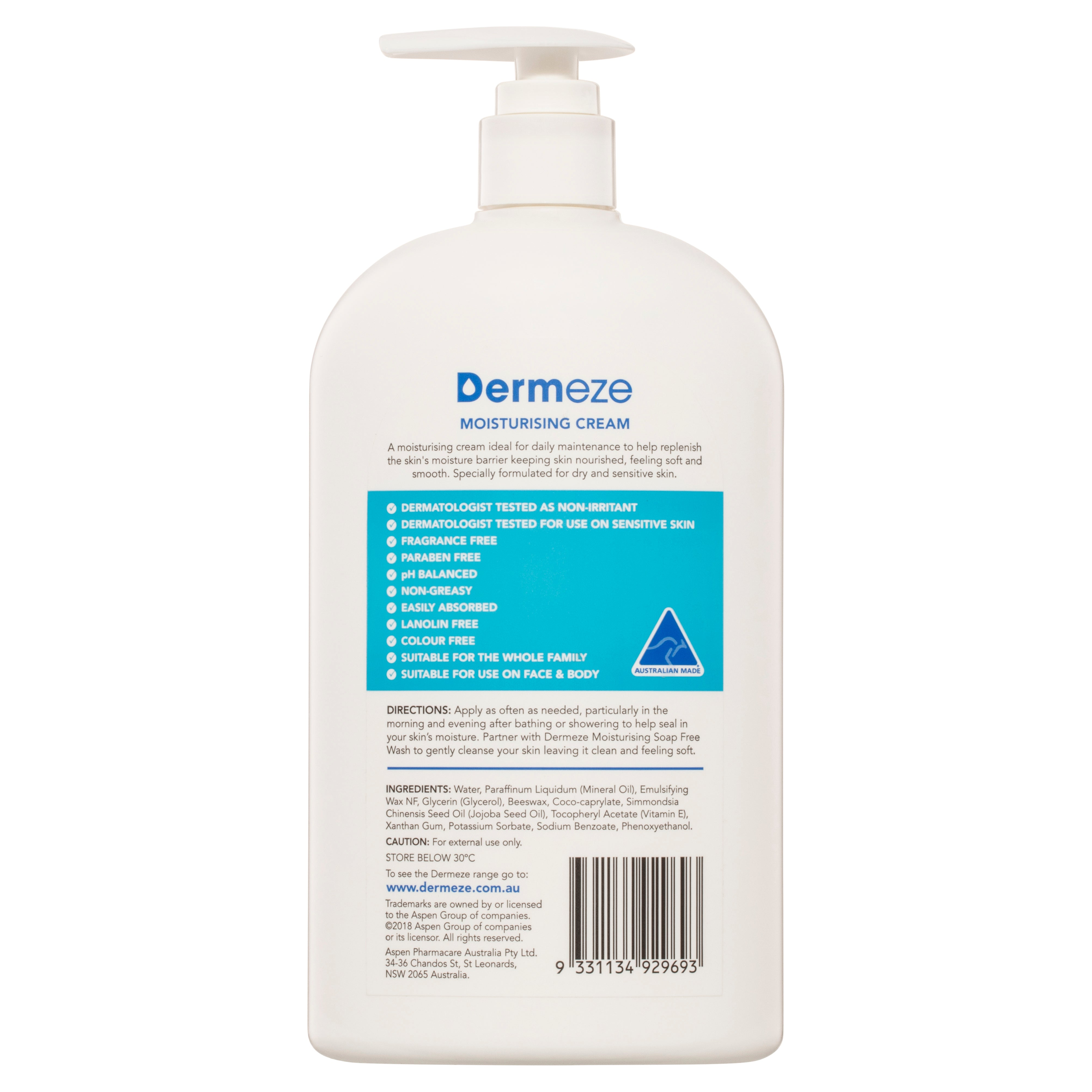 Dermeze Moist Crm 500g Btle