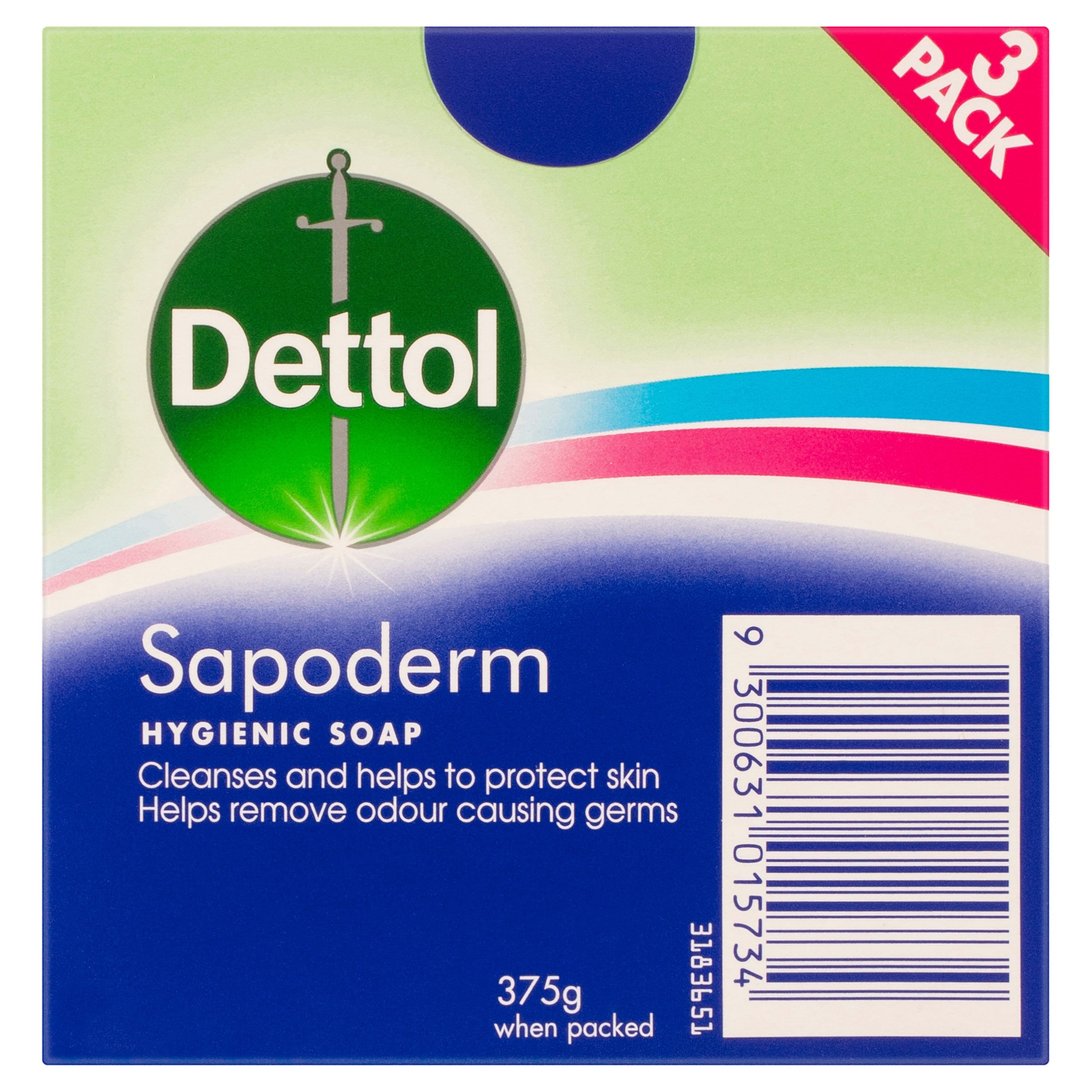 Dettol Sapoderm B/Soap 125g 3pk