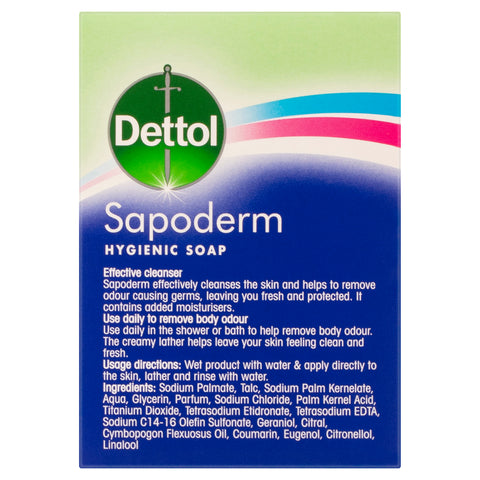 Dettol Sapoderm Hygienic Bar Soap 3 Pack 125g