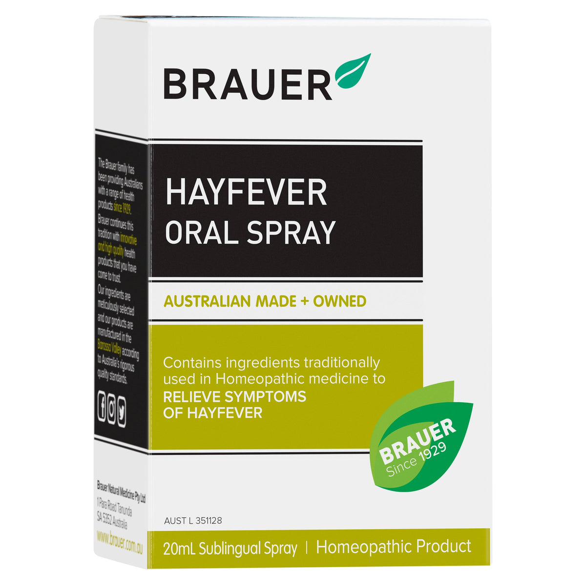 Brauer Hayfever Oral Spray 20mL