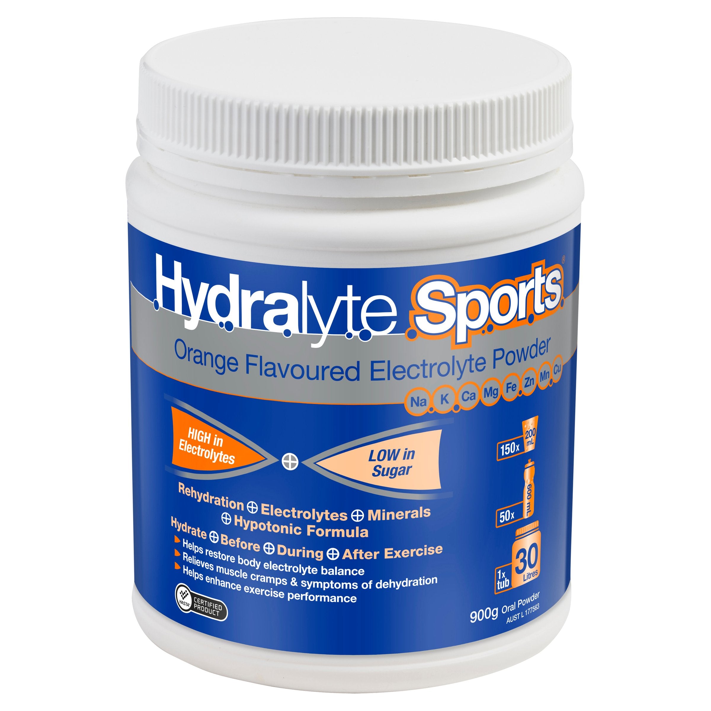 Hydralyte Sprt Orng Pwdr 900g