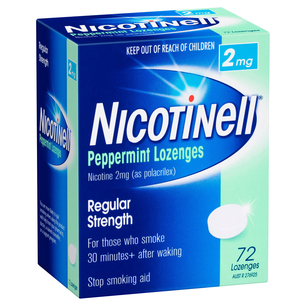 Nicotinell Stop Smoking Peppermint Lozenge Regular Strength 2mg 72 Pack