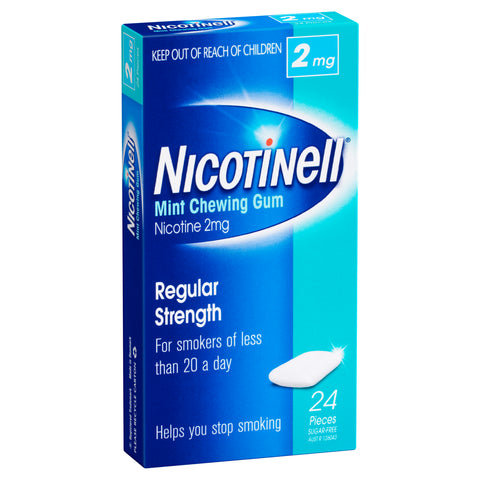 Nicotinell Stop Smoking Mint Gum Regular Strength 2mg 24 Pack