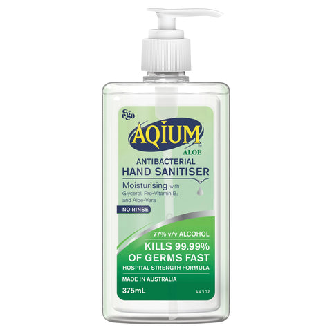 Aqium Aloe Antibacterial Hand Sanitiser375ml