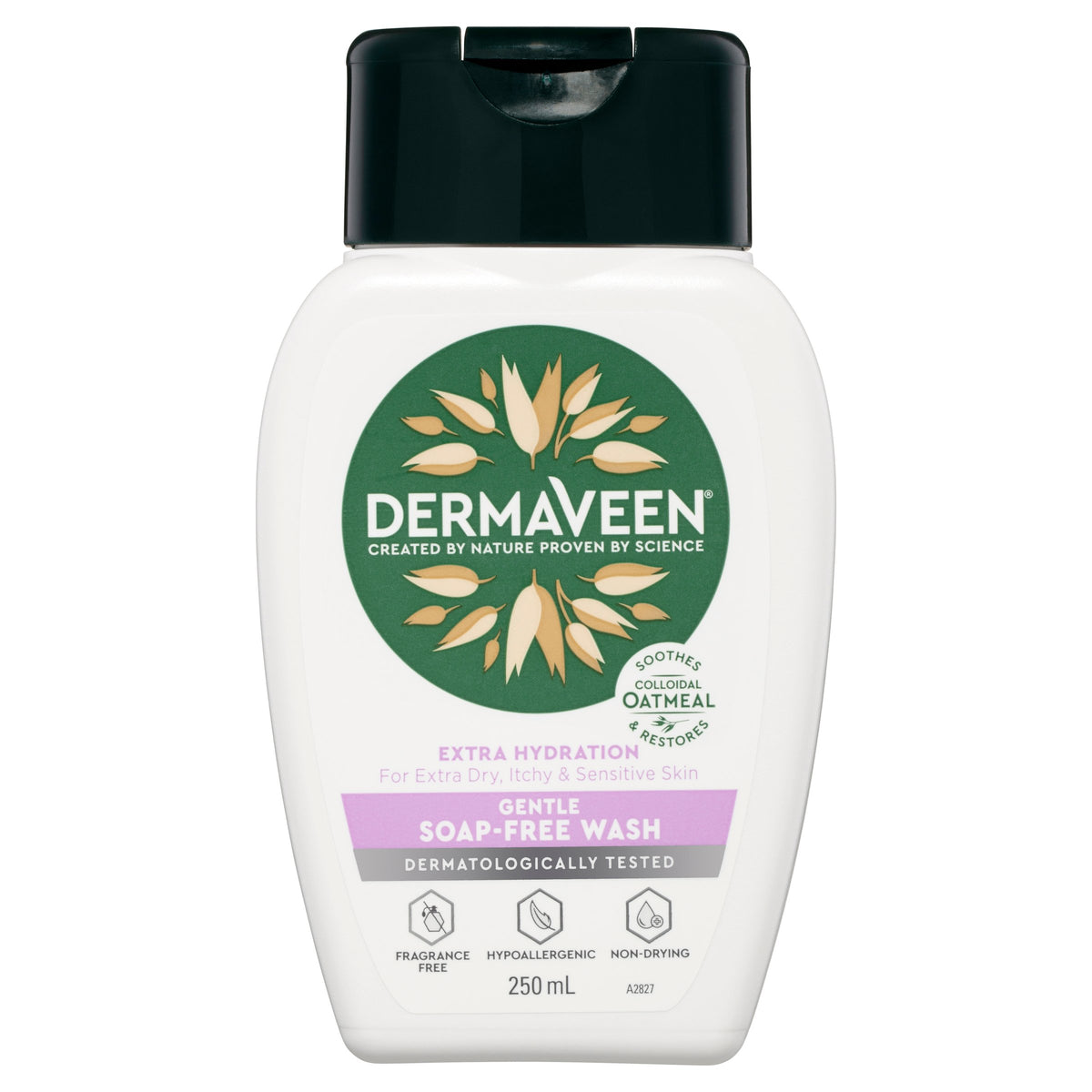 DermaVeen Extra Hydration Gentle Soap-Free Wash for Extra Dry, Itchy & Sensitive Skin 250mL