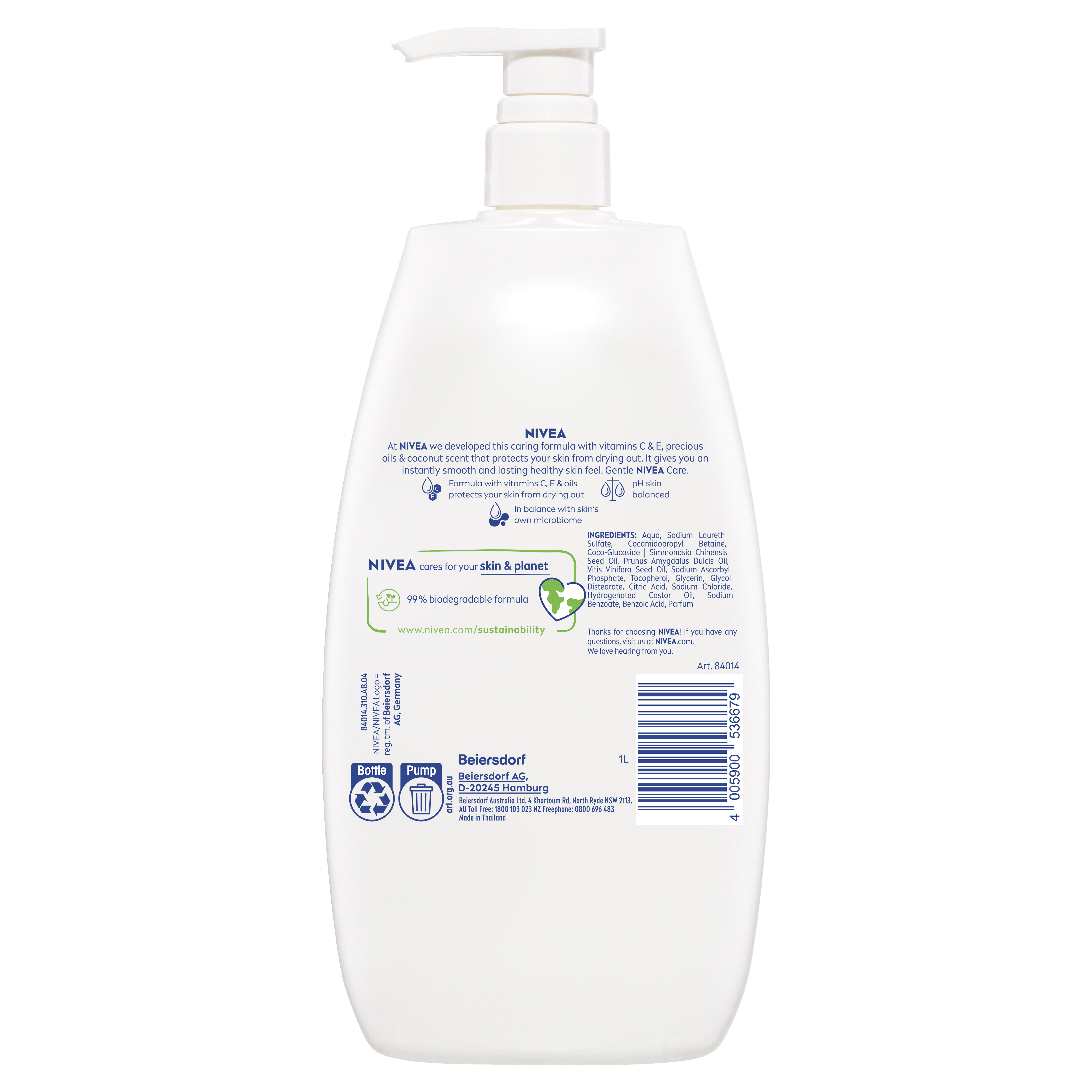 Nivea Shwr Indulgent CConut 1Ltr